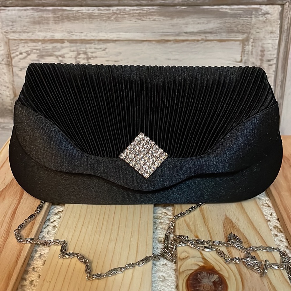 KENDALL & JAMES Black Satin Handbag
